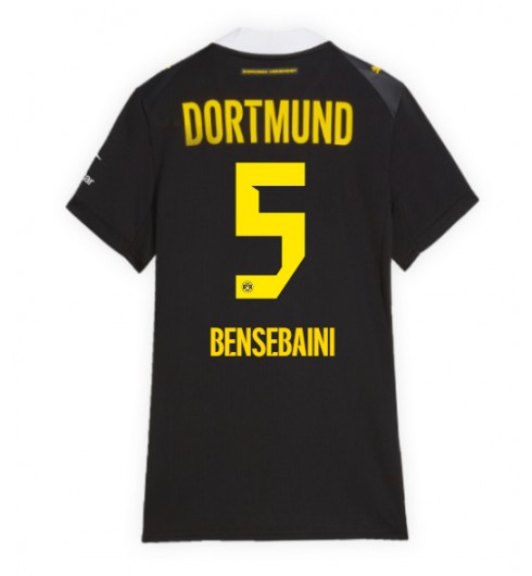 Borussia Dortmund Ramy Bensebaini #5 Vieraspaita Naisten 2026-27 Lyhythihainen Borussia Dortmund Ramy Bensebaini #5 Vieraspaita Naisten 2026-27 Lyhythihainen